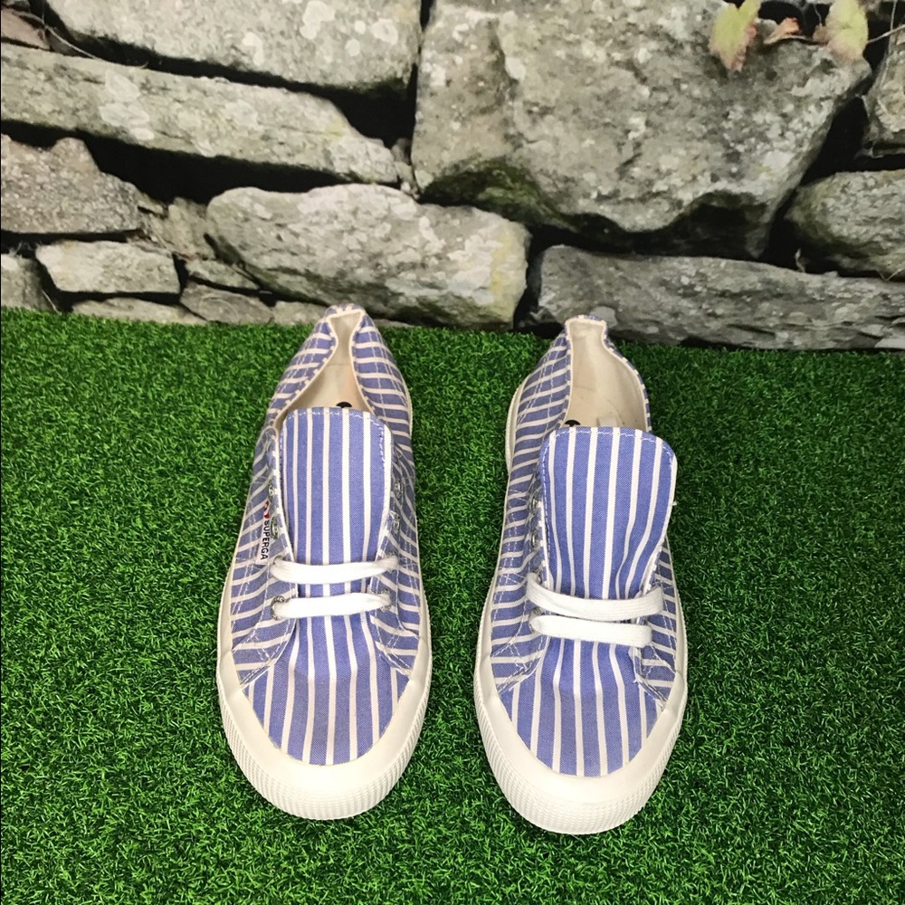 SUPERGA Blue striped sneaker
